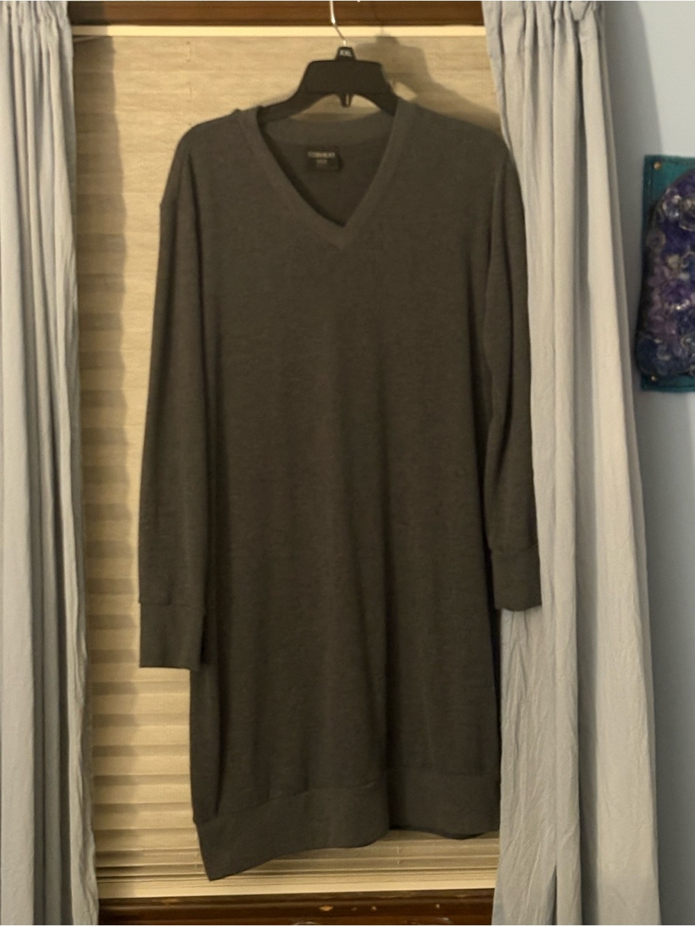32 Degrees Charcoal V-Neck Longline Sweater